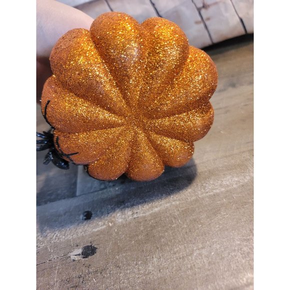 Halloween pumpkin glitter spider web Styrofoam decor - Picture 5 of 5